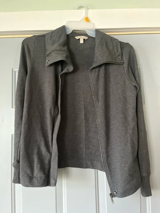 NWOT Banana Republic Women's Gray Zip-Front Jacket - Picture 4 of 4